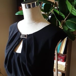 Marina peek a boo Ruched gown maxi dress